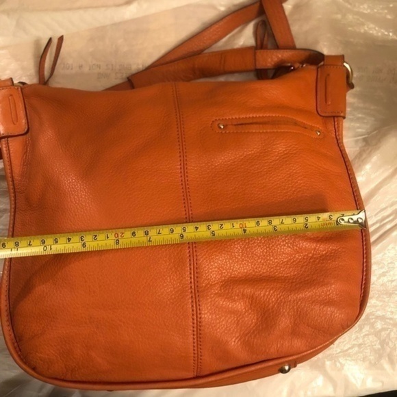 B makowsky orange leather two way bag - Picture 5 of 14